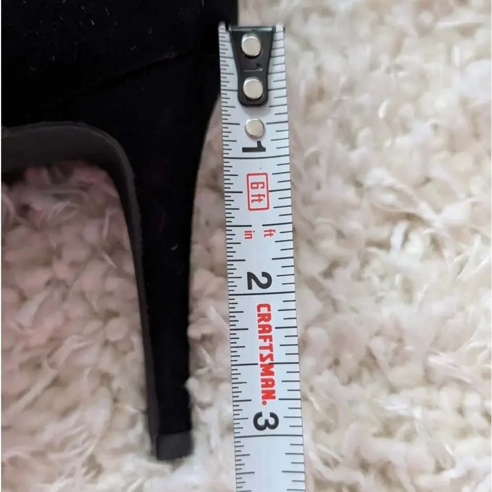 Dorothy Perkins Black Dash Velvet Pointed High Stiletto Heel Court Shoes, size 9